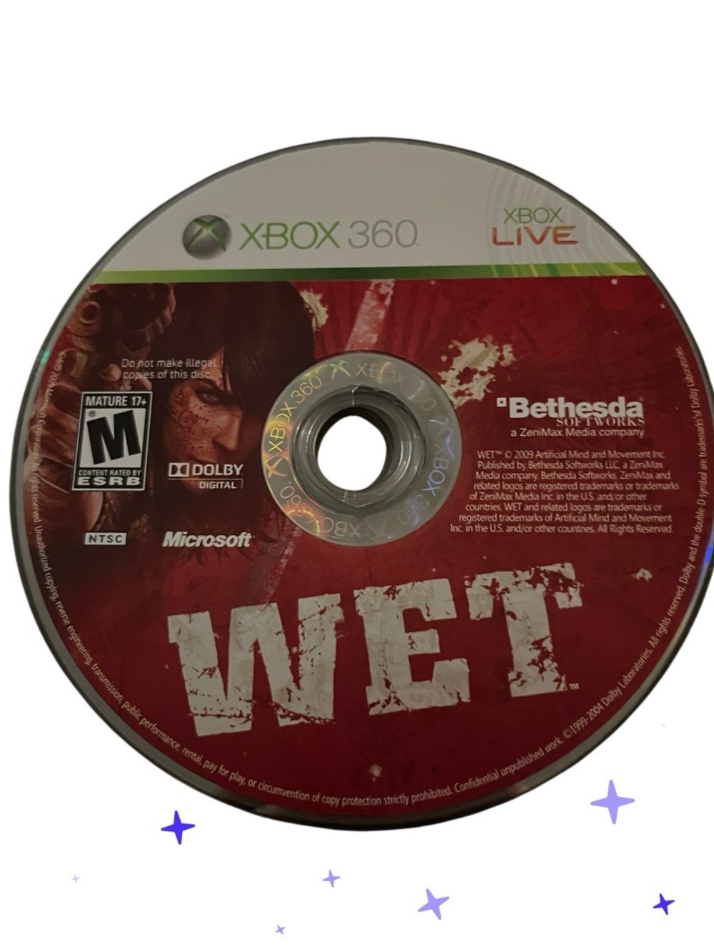 WET Bethesda Xbox 360 game disc only